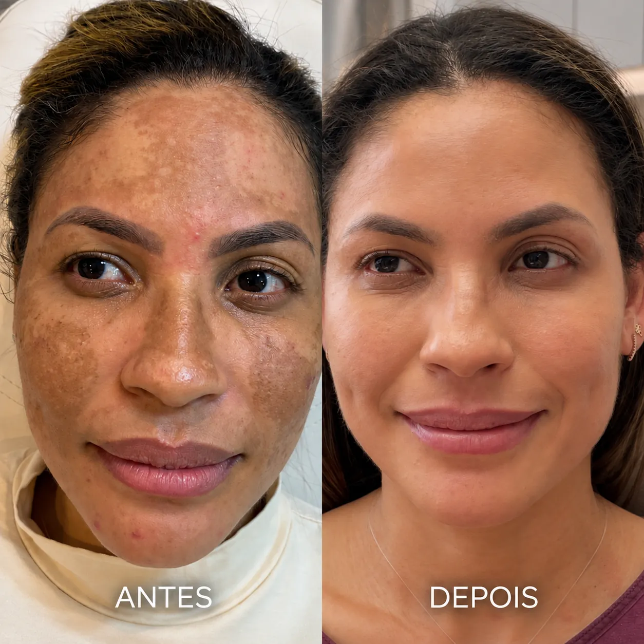 Comparativo antes e depois — Máquina de Clareamento